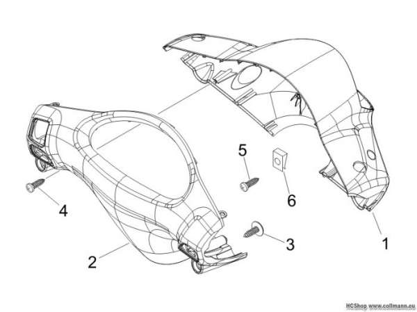 Piaggio Lenker Deckungen Fly 50 4T