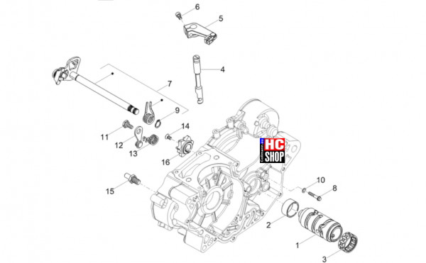 Aprilia Tuono 125 E5+ - Motor - Schaltgetriebe-Schaltgabel
