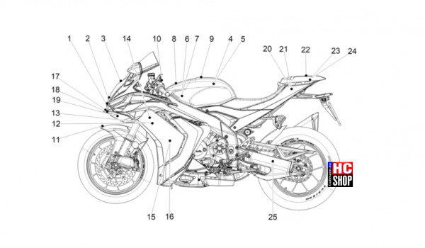 Aprilia RSV4 1100 E5+ - Aufbau - Deko