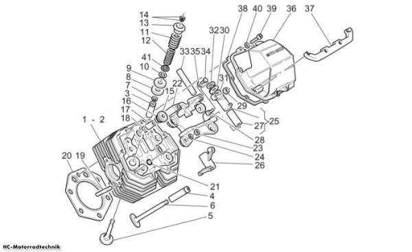 Moto Guzzi Zylinderkopf und Ventile V 11 Cat. 1100
