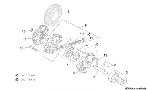 Aprilia Ölpumpe Tuono 1000