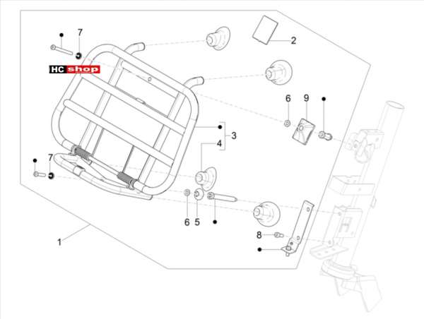 Vespa Primavera 125 4T E4 - Fahrgestell Gepäckträger Vorne