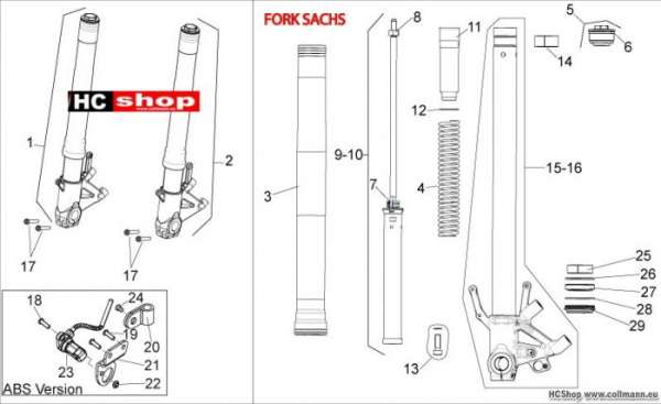 Aprilia Shiver 750 Front fork III