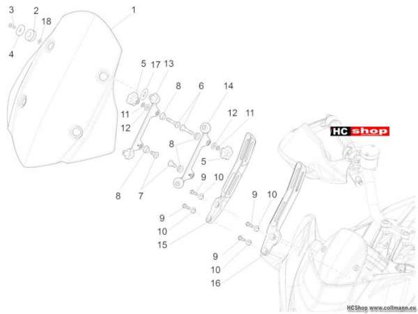 Aprilia Windschild / Windschutzscheibe Capo Nord 1200