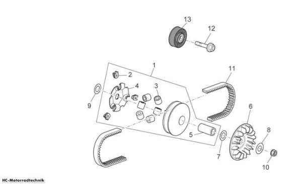 Aprilia Wandlergruppe Scarabeo Light Carb. 125/200