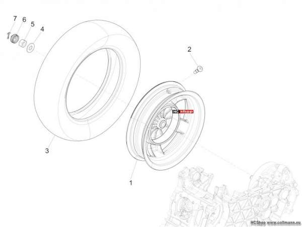Vespa Primavera 50 4T Hinterrad