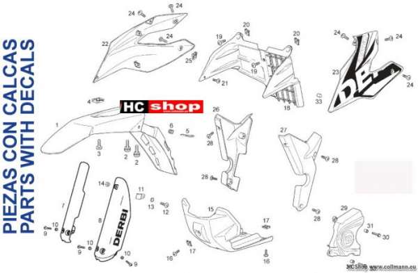 Derbi Senda 125 Supermoto Vorderes Schutzblech