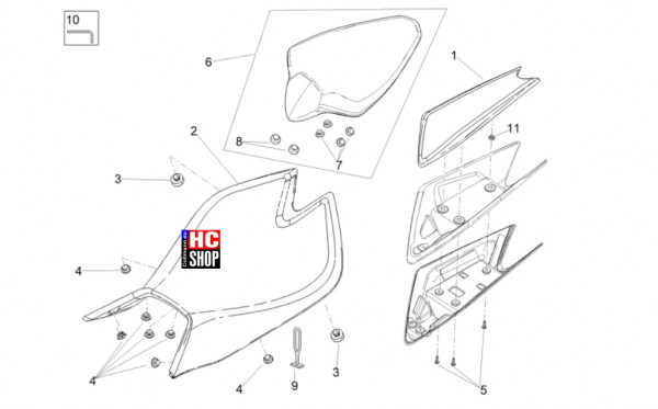 Aprilia RSV4 1100 Factory SE-09 SBK - Aufbau - Sitz