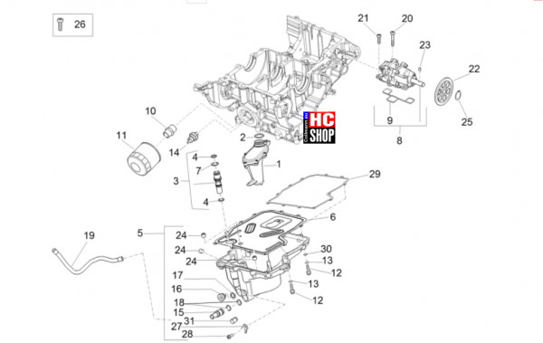 Aprilia RSV4 1100 Factory SE-09 SBK - Motor - Schmierung