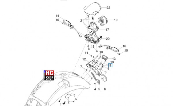 Moto Guzzi V7 Stone Special Edition 850 E5 - Vordere Lichter-Instrumente - Hinterleuchten