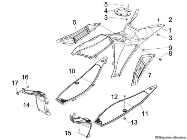 Gilera Mittlere Verklaidung - Fußraster Runner 50 SP
