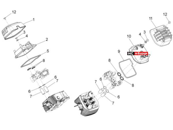 Moto Guzzi MGX 21 1400 ABS E4 - Motor Kopfdeckel