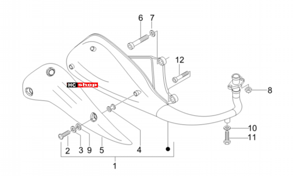 Vespa LX 50 4T Motor Auspufftopf