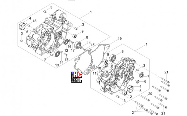 Aprilia SX 125 E5+ - Motor - Gehäuse I