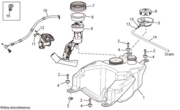 Aprilia Kraftstofftank Scarabeo IE Light 125/200