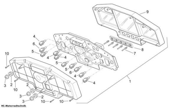Aprilia Instrumententafel RSV 1000