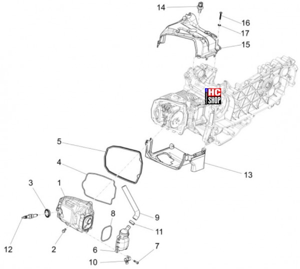 Vespa 946 Motor - Zylinderkopfabdeckung