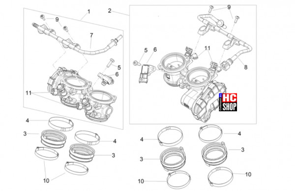 Aprilia Tuono V4 Factory 1100 E5+ - Motor - Klappenkörper