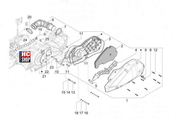 Piaggio MP3 310 HPE Sport E5+ - Motor - Luftfilter