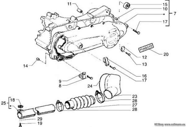 Vespa Kupplungsdeckel 50 4T