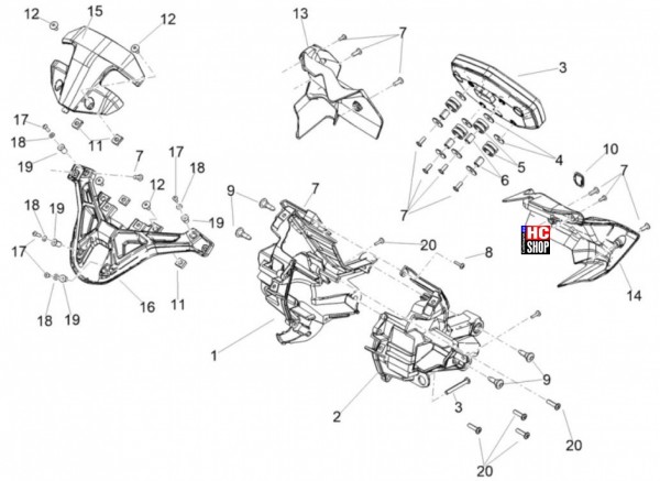 Aprilia Tuono V4 Factory 1100 E5 - Vordere Lichter - Instrumente