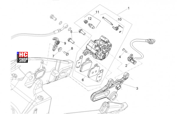 Aprilia RS 660 E5+ - Bremsanlage - Hinterradbremszange
