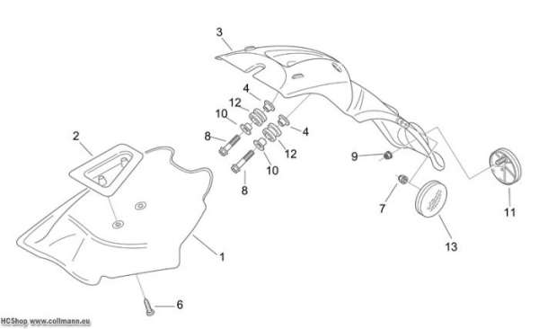 Aprilia H.Schutzblech Scarabeo 2T E2 eng.Piaggio 50