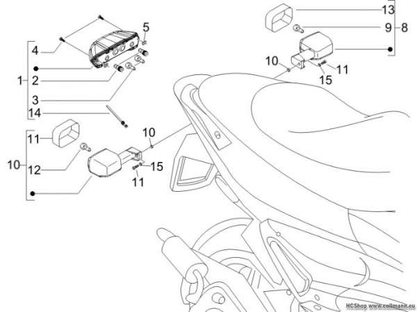 Gilera Hinterleuchten - Blinkleuchten Runner 50 SP