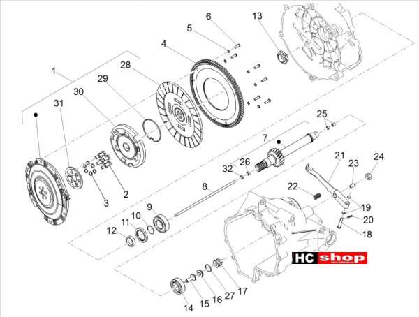 Moto Guzzi V7 III Racer 750 ABS E4 - Motor Kupplung