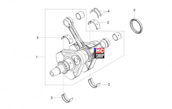 Moto Guzzi V7 Sport 850 E5+ - Motor - Kurbelwelle