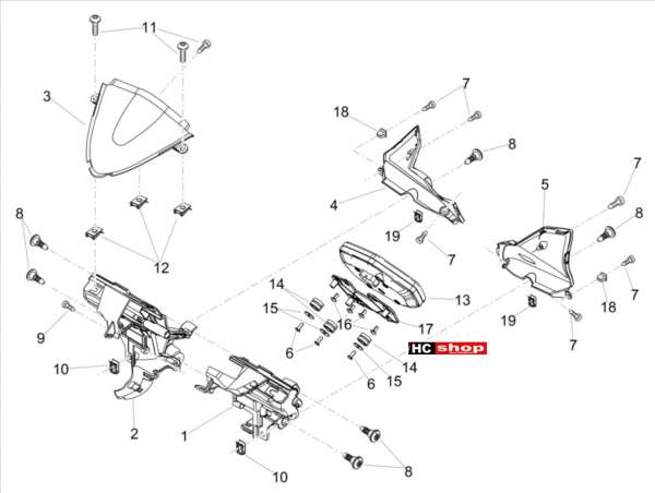 Aprilia Tuono V4 1100 E4 Factory Superpole - Vordere Lichter - Instrumente