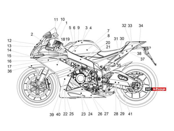 Aprilia RSV 4 1000 RF E4 ABS Aufbau Deko