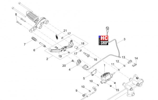 Moto Guzzi V7 Stone 850 E5+ - Bremsanlage - Hinterradbremspumpe