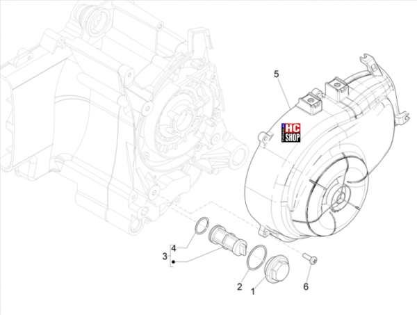 VESPA Sprint 50 E5 Motor Schwungraddeckel - Ölfilter