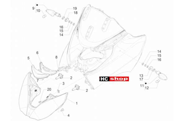Piaggio MP3 300 LT Sport - Business Elektrische Anlage Vorderleuchten