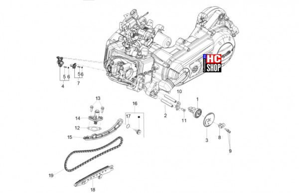 Aprilia SXR 50 E5+ - Motor - Schwinghebelhalterung