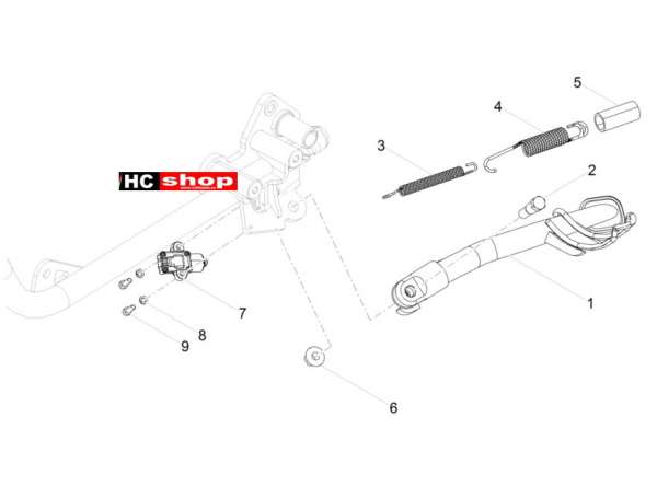 Moto Guzzi V7 III Anniversario 750 ABS E4 - Rahmen Hauptständer