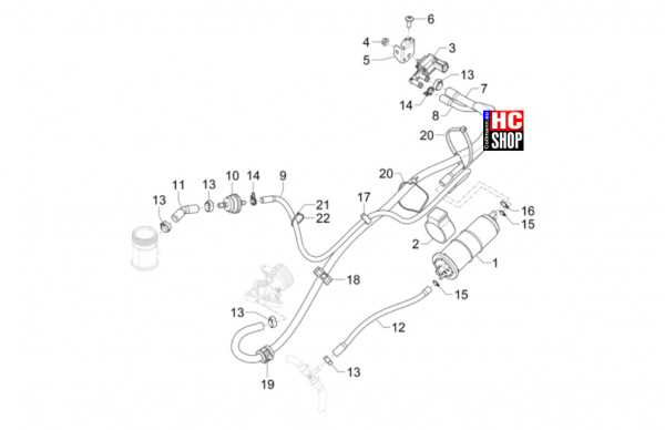 Piaggio Liberty 125 iget E5+ - Fahrgestell-Karosserie - Verdunstungsschutz-Anlage