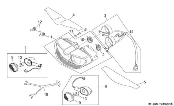 Aprilia Vordere Lichter Tuono 50