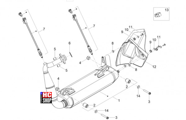 Aprilia RS 125 E5+ - Motor - Auspufftopf