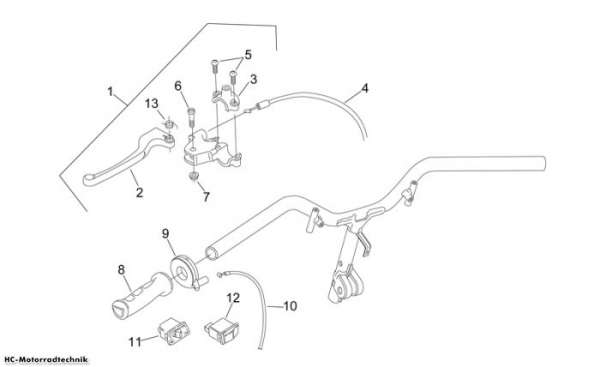 Aprilia Schaltungen links Sonic H2O 50