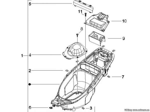 Gilera Schutzhelmgehäuse - Untersitz Runner 50 SP