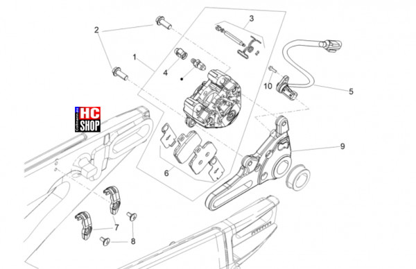 Aprilia Tuono V4 Factory 1100 E5+ - Bremsanlage - Hinterradbremszange