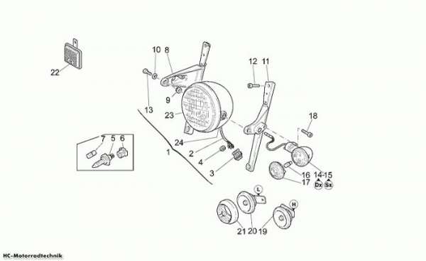 Moto Guzzi Scheinwerfer California Special Sport 1100