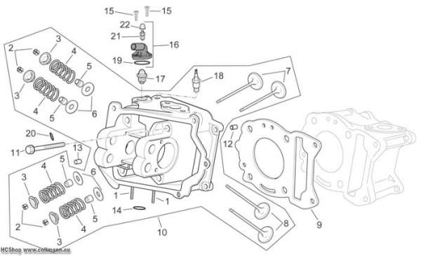 Aprilia Zylinderkopf Scarabeo Light E3 300