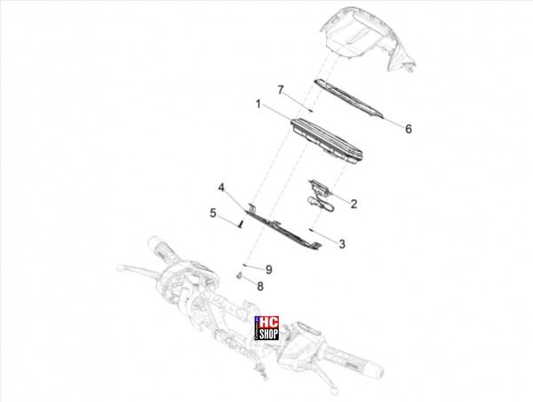 Piaggio Beverly 400 HPE E5 Lenkung Cockpitinstrumente - Cruscotto