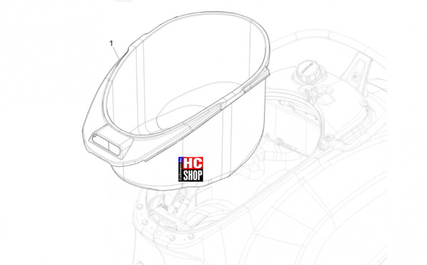 Vespa Primavera 50 TECH E5 - Fahrgestell-Karosserie - Schutzhelmgehäuse-Untersitz