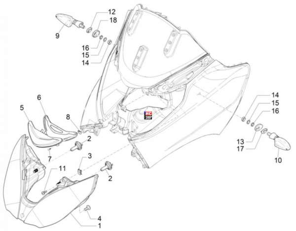 PIAGGIO MP3 500 MAXI SPORT BUSINESS Vorderleuchten - Blinkleuchten