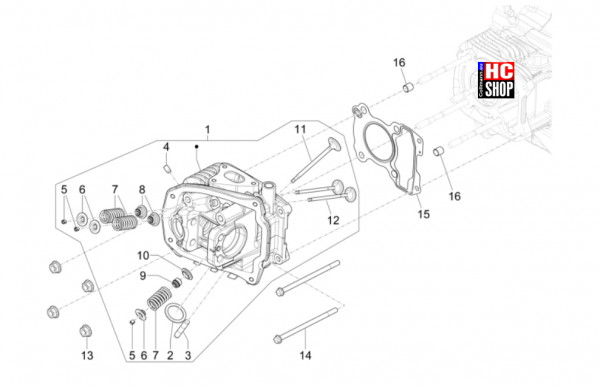 Piaggio Liberty 125 iget E5+ - Motor - Einheit Kopf-Ventil