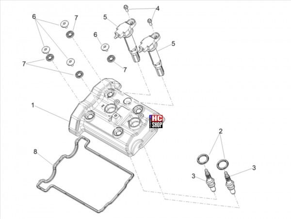Aprilia Tuono 660 4T 8V E5 Motor - Kopfdeckel